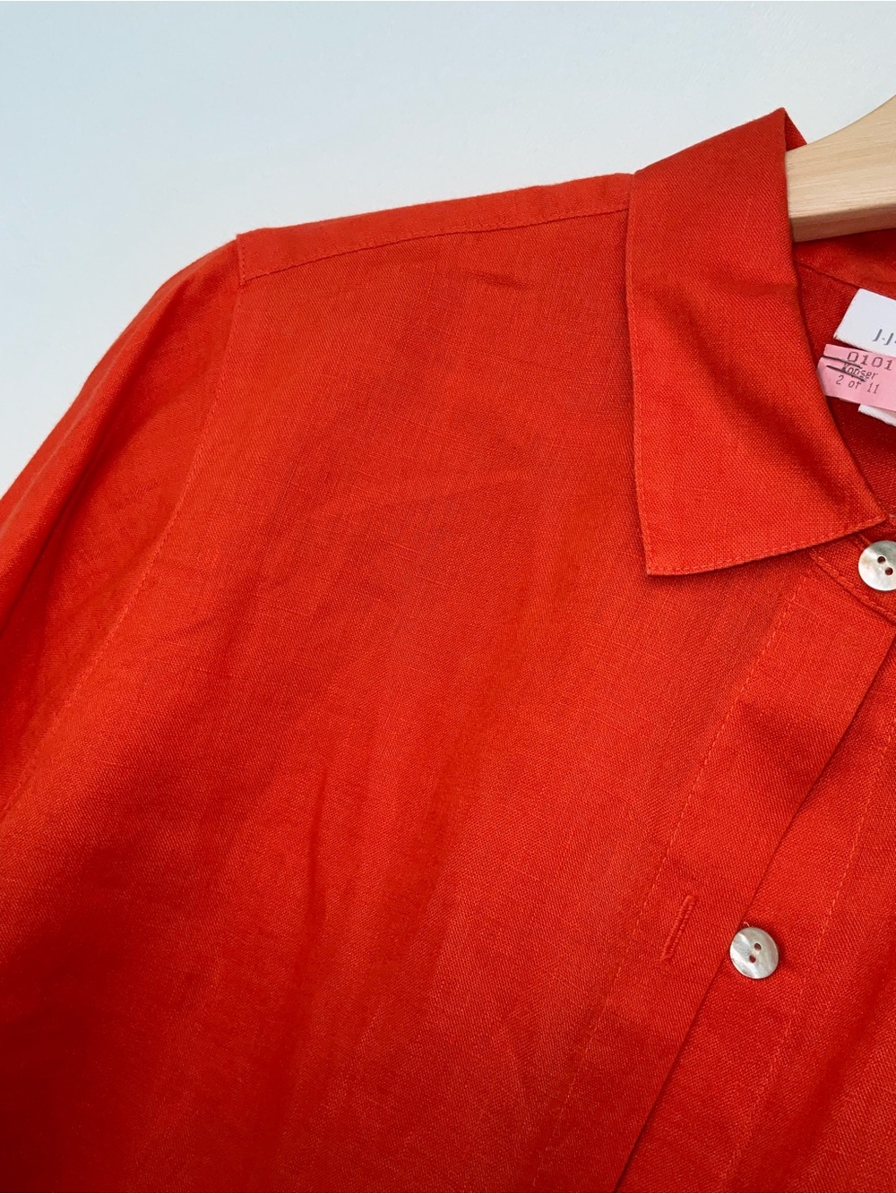 J. Jill Orange Linen Button-Front Shirt - Picture 3 of 7